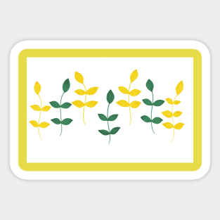 Green and Yellow Leaves Sticker